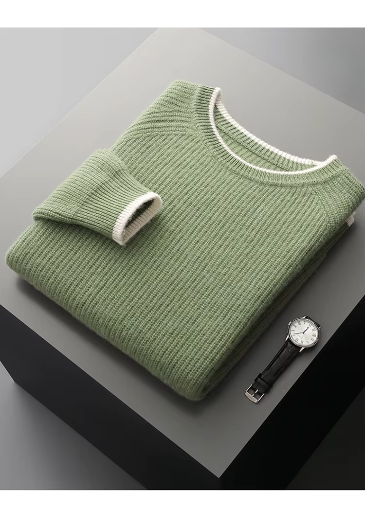 BV WOOL TWO TONE CREWNECK