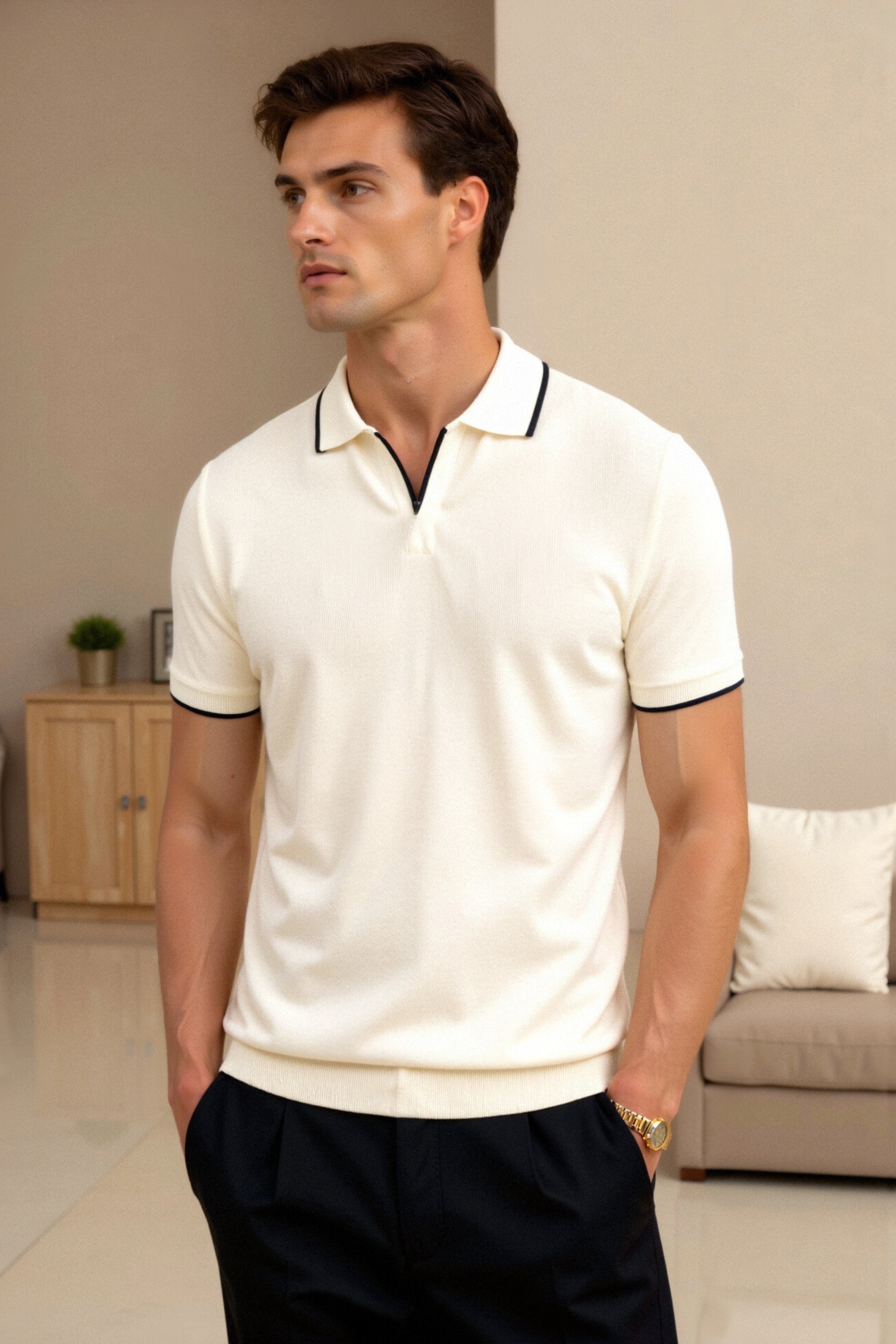 BV Contrast Slim Fitted Polo