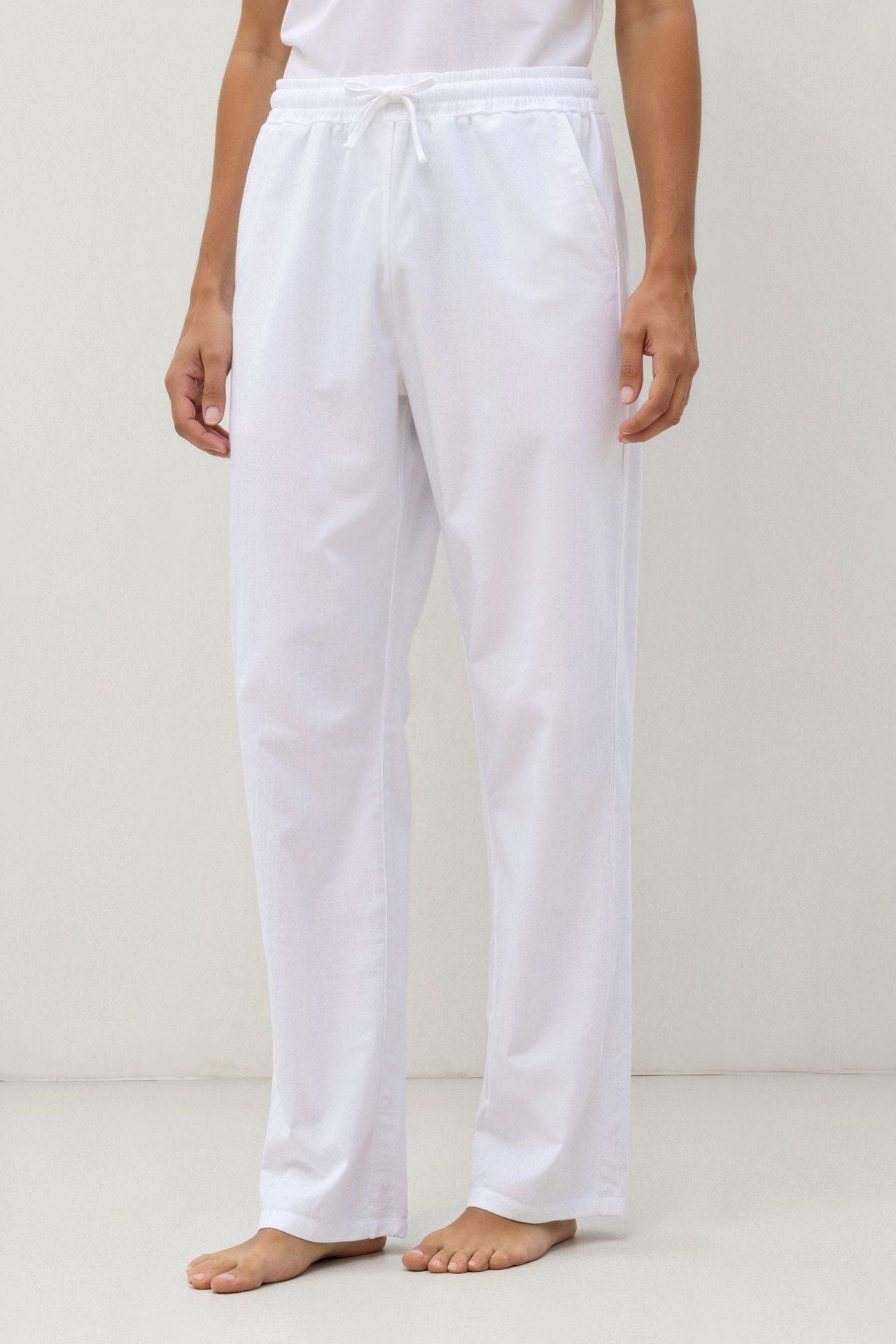 BV Cotton & Linen Blend Drawstring Pants