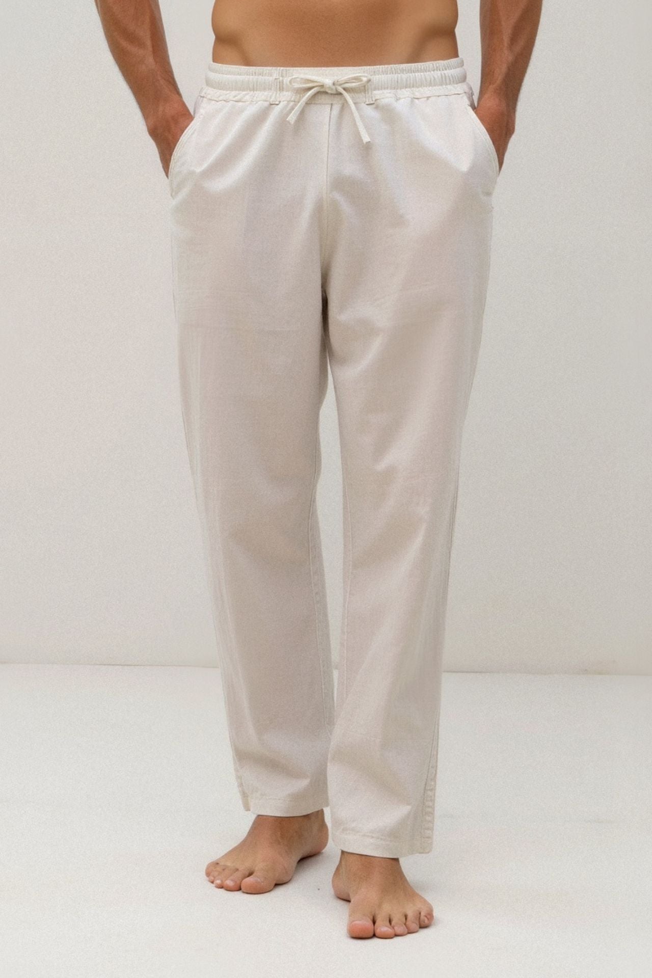 BV Cotton & Linen Blend Drawstring Pants